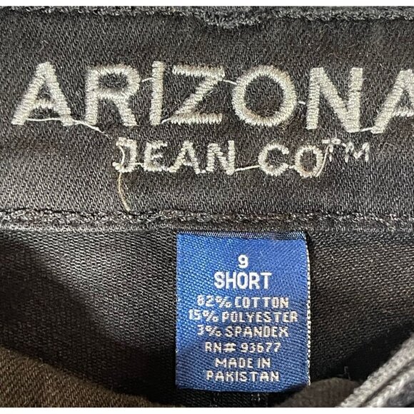 Arizona Jean Co. Black Distressed Hi-Rise Jegging Size 9 Short Cotton Polyester - Picture 8 of 13